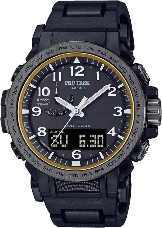 Pre-owned Casio Pro Trek Climber Prw-51fc-1jf Composite Band Compass Outdoor Men Watch