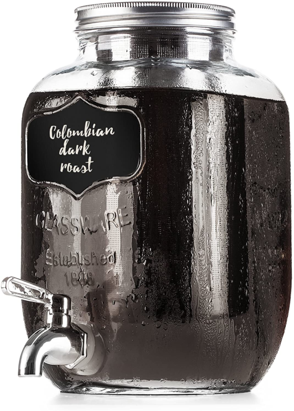Mason Jars Drink Dispenser 4 Qt Beverage Tea Jar