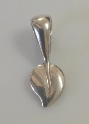 Estate Jewelry Leaf .925 Sterling Silver Pendant 3/4"