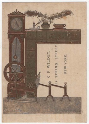Vintage Trade Card, C. F. WILDEY, New York, Interior Scene