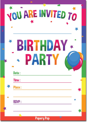 Kids birthday card invitation outlet
