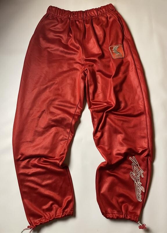 KARL KANI pants, red, baggy Kani tracksuit loose, 90s hip