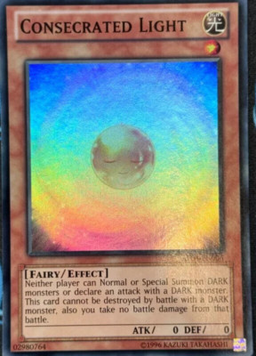 Yugioh! LP Consecrated Light - AP04-EN006 - Super Rare - Unlimited Ed light play