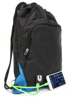 Medge Tech SackPack 6000mAh Tablet Smartphone Charging Backpack Cinch Sack Bag