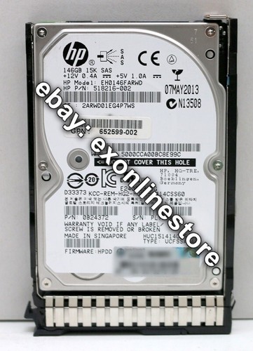 652605-B21 - 146GB 6G SAS 15K rpm SFF (2.5-inch) SC Enterprise HDD 653950-001