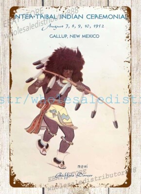 1952 Gallup New Mexico, Inter-Tribal Indian Ceremonial native American tin sign