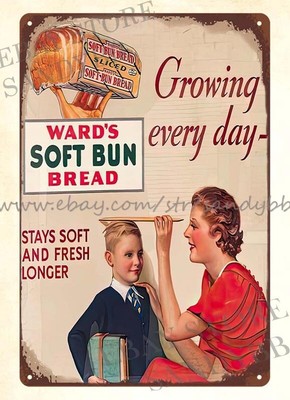 Ward's Soft Bun Bread metal tin sign the home decor store
