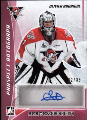 ET) 2016-17 ITG Heroes and Prospects Prospect AUTO Red Olivier Rodridgue #22/35