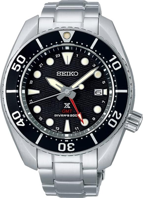 Pre-owned Seiko Prospex Sbpk003 Gmt Black Dial Scuba Diver 200m Solar Sapphire Men Watch