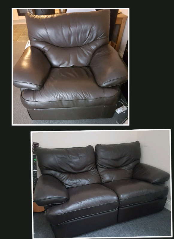 Leather 2 Seater Recliner Sofa and Matching Chair | in Gravesend, Kent