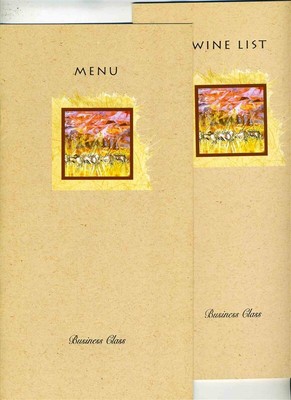 South African Airways Business Class Menu & Wine List 1997 New York So. Africa 