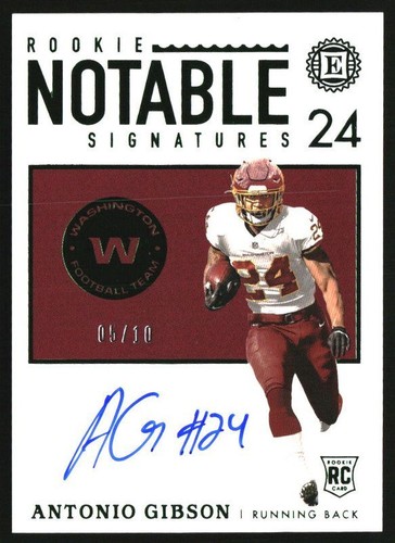 Antonio Gibson 2020 Panini Encased Sapphire Rookie Cap RPA