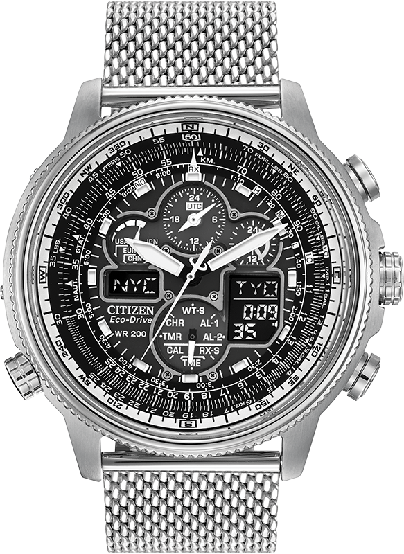Pre-owned Citizen Eco Drive Promaster Navihawk A-t Radio Controlled Watch Jy8030-83e