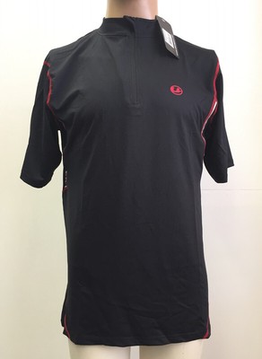 Ultra Sport Men running shirt, short sleeves, black red, L,