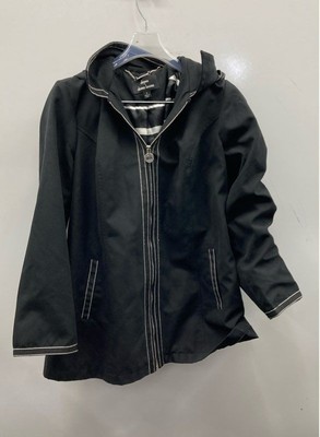 Dennis By Dennis Basso Women's Black Zip Up Hooded Jacket Sz S