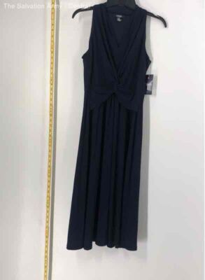 Chaps Womens Navy Blue Sleeveless V-Neck Pullover Long Maxi Dress Size PL