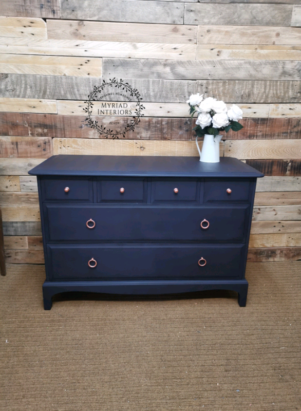 Refurbished Vintage Stag Minstrel Chest Of Drawers Sideboard In