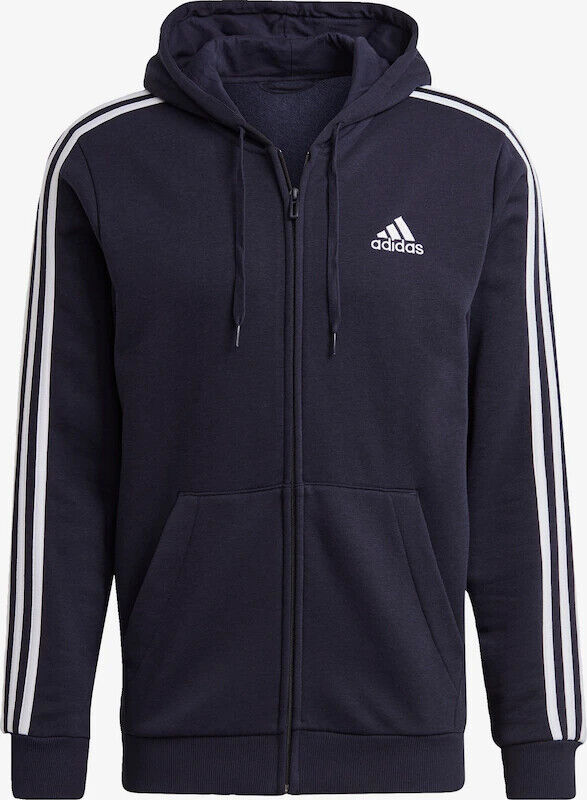 

МУЖСКАЯ ФЛИСНАЯ ХУДИ С 3 ПОЛОСКАМИ ADIDAS ESSENTIALS, GK9053, Marine blue