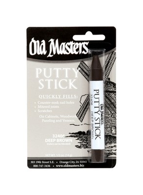 Old Masters 32406 Deep Brown Putty Stick 0.5 oz. for Vinyl/Leather Projects