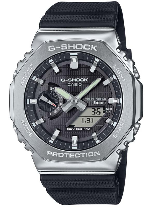 Pre-owned Casio G-shock Gbm-2100-1ajf Metal Silver Case Bluetooth Analog Digital Men Watch