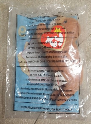 Ty Teenie Beanie Babies TUSK THE WALRUS #9 McDonalds Toy Retired 2000 NEW SEALED