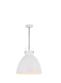 Tibbon pendant matt white ceiling light with bulb