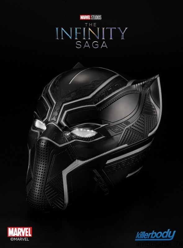 Pre-owned Marvel Comics Black Panther Helmet Touch Eye Light Wearable Genuine Helmet Visor