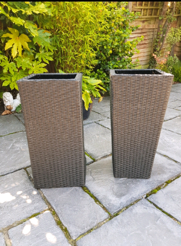 TWO GARDEN RATTAN POT PLANT HOLDERS in Ormskirk, Lancashire Gumtree