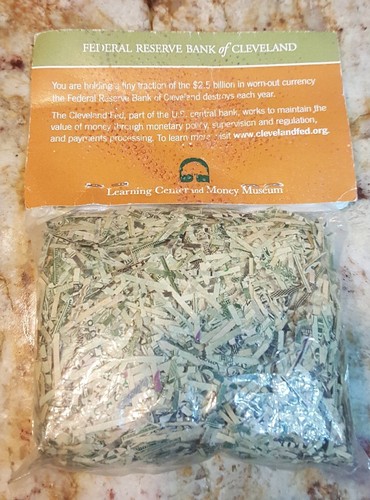 FEDERAL RESERVE BANK OF CLEVELAND 4TH DIST.-SHREDDED BILLS MONEY 100 YEARS!