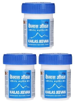 Kailas Jeevan Ayurvedic Cream, Promotes Relaxation and Restful Nights (Pack of 3