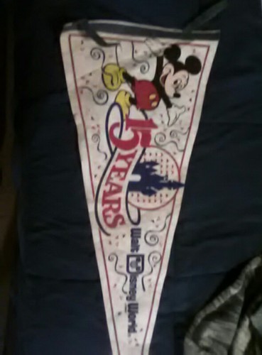 vintage Mickey mouse banner15 yr Walt Disney world anniversary