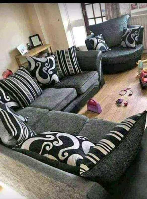 Shanon black and grey Corner or 3&2 seater Sofa in Birmingham, West