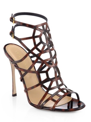 Sergio Rossi Black Textured Leather Platform 6” Heels Size Sergio Rossi Black Textured Leather Platform 6” Heels Size