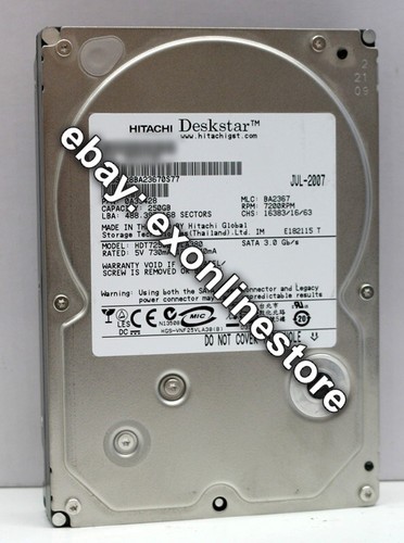 HDT725025VLA380 - Hitachi DeskStar 250GB Serial ATA 7.2KRPM 8mb Cache 3.5