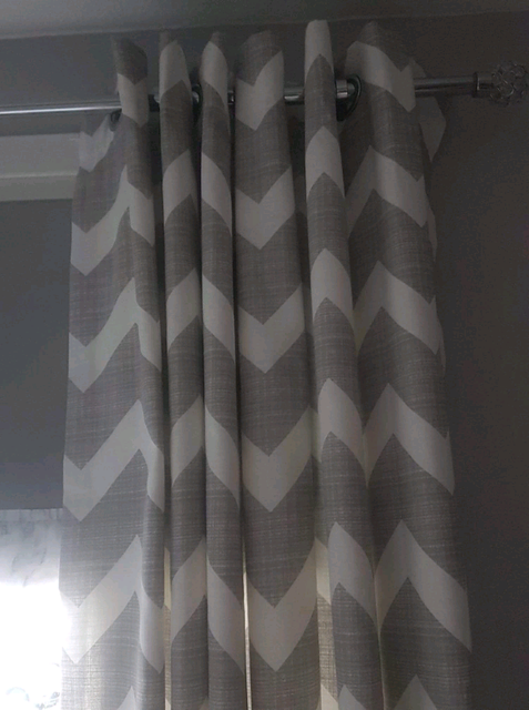Grey Chevron Curtains In Crookston Glasgow Gumtree