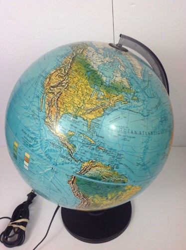 Vintage Scan-globe A/S Lighted World Globe - Karl F. Harig - 1990 -'French
