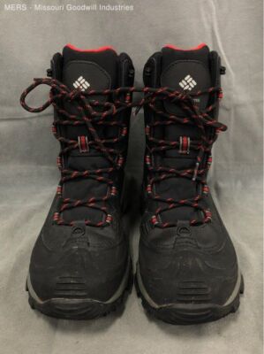 Columbia Men's Bugaboot III Mid Calf Boot Black & Red Wide BI5980-010 Size 7.5