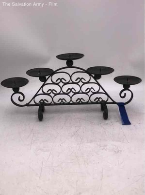 Black Wrought Iron Decorative Centerpiece Tabletop Five Pill
