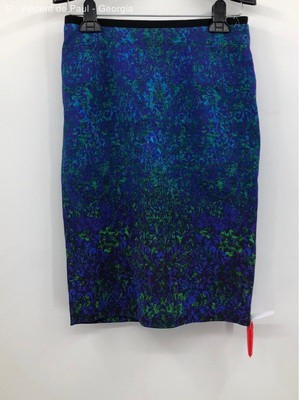 Women's Elie Tahari Blue & Emerald Beatrice Pencil Skirt - Size 2