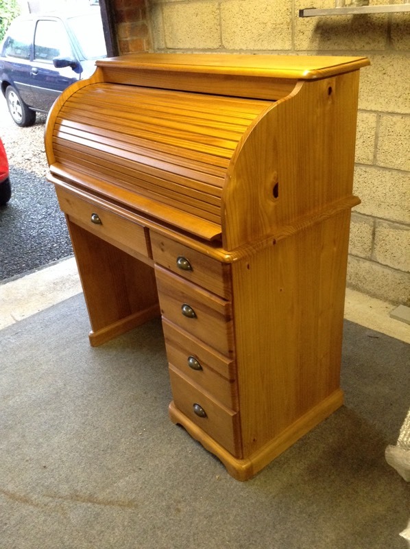 Solid Pine Roll Top Bureau/Desk in Calne, Wiltshire Gumtree