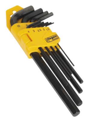 Sealey S01092 Hex Key Set 9pc Extra-Long Metric