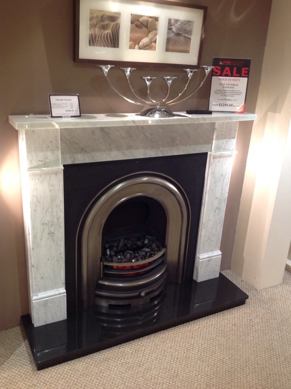 Flat Victorian Complete Fireplace & Electric Fire in Stenhouse