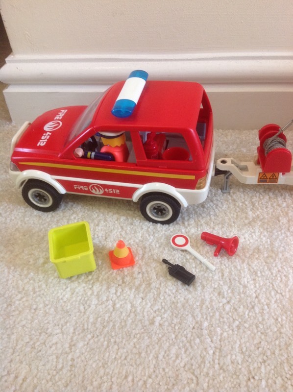 Playmobil fire car, boat and trailer in Neath, Neath Port Talbot