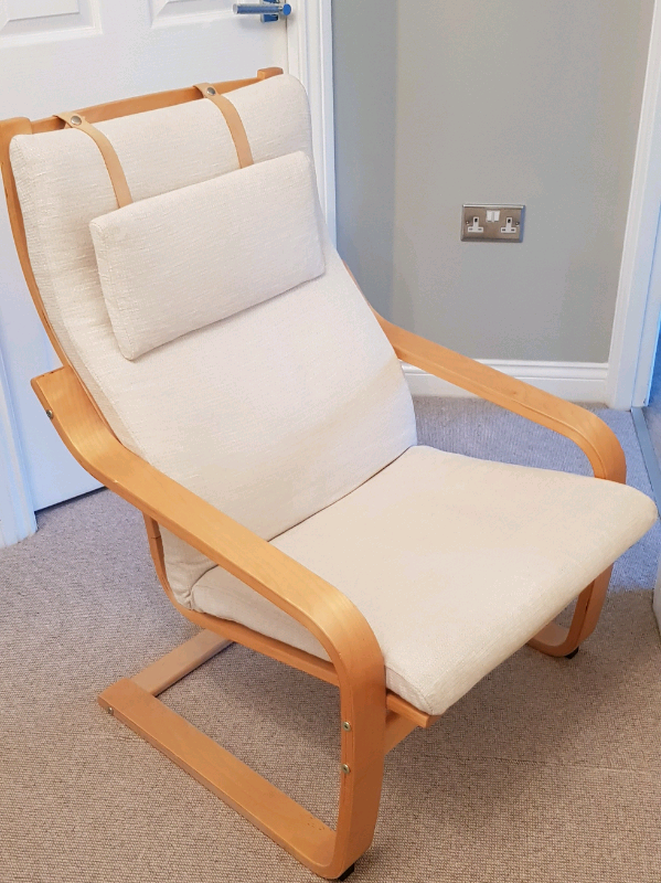 Ikea Poang chair with cream fabric cushion | in Houghton Le Spring