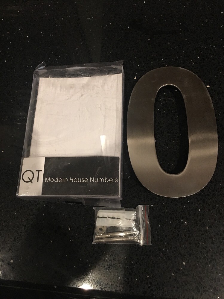 QT Modern EXTRA LARGE House Number - 6 Inch - (Number 0 Zero)