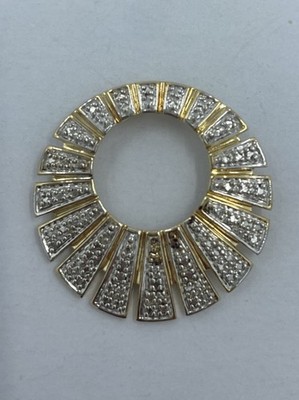 Estate Jewelry Sunburst Celestial .925 Sterling Silver Pendant 1 1/4"