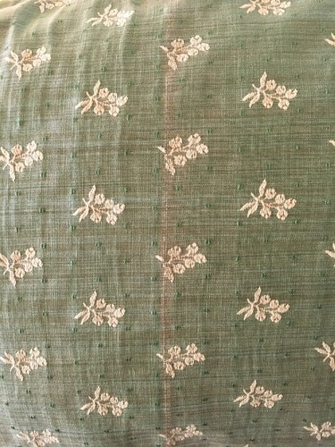 Stroheim 7 Yards Upholstery Fabric Green Yellow Sprigged Floral Jacquard $400