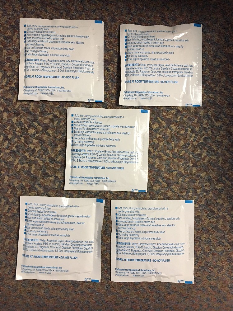 HYGEA PERSONAL CLEANING WASHCLOTH U12095 Bag of 10 individual packed washcloths