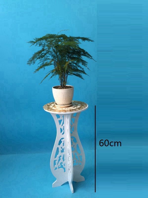 Tavolo Tavolino Porta Vaso In Legno Bianco Altezza 60cm 10885 bal