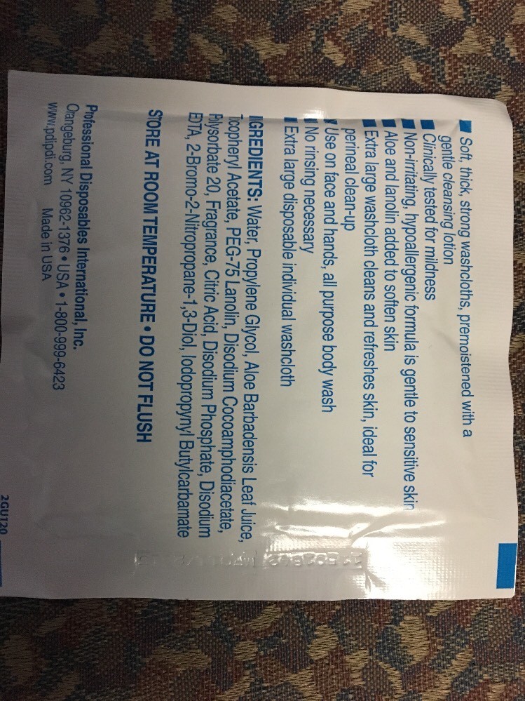 HYGEA PERSONAL CLEANING WASHCLOTH U12095 Bag of 10 individual packed washcloths